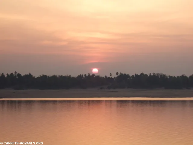 coucher de soleil Kratie Cambodge