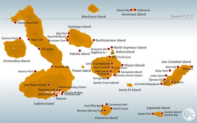 Carte archipel des îles Galapagos