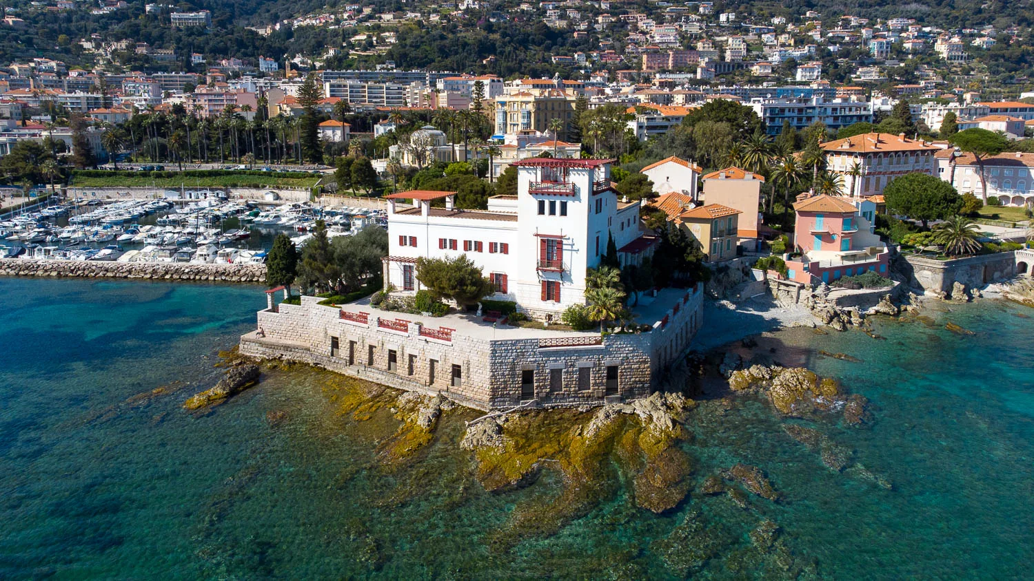 Villa Kérylos à Beaulieu sur Mer Côte d'Azur (vue drone)