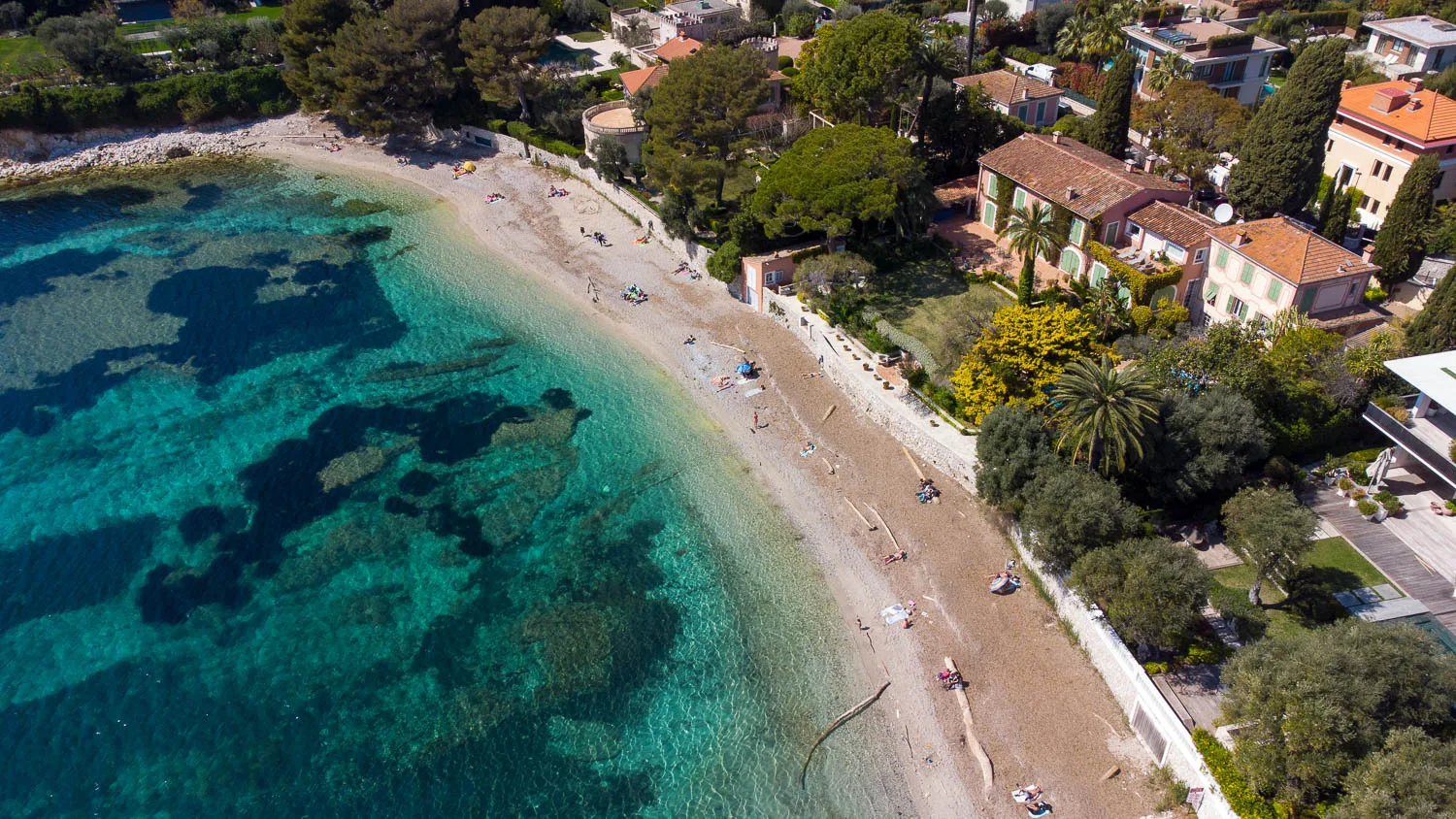Plage des Fosses Saint Jean Cap Ferrat (vue drone)