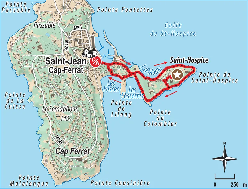 Itinéraire randonnée pointe saint hospice saint jean cap ferrat