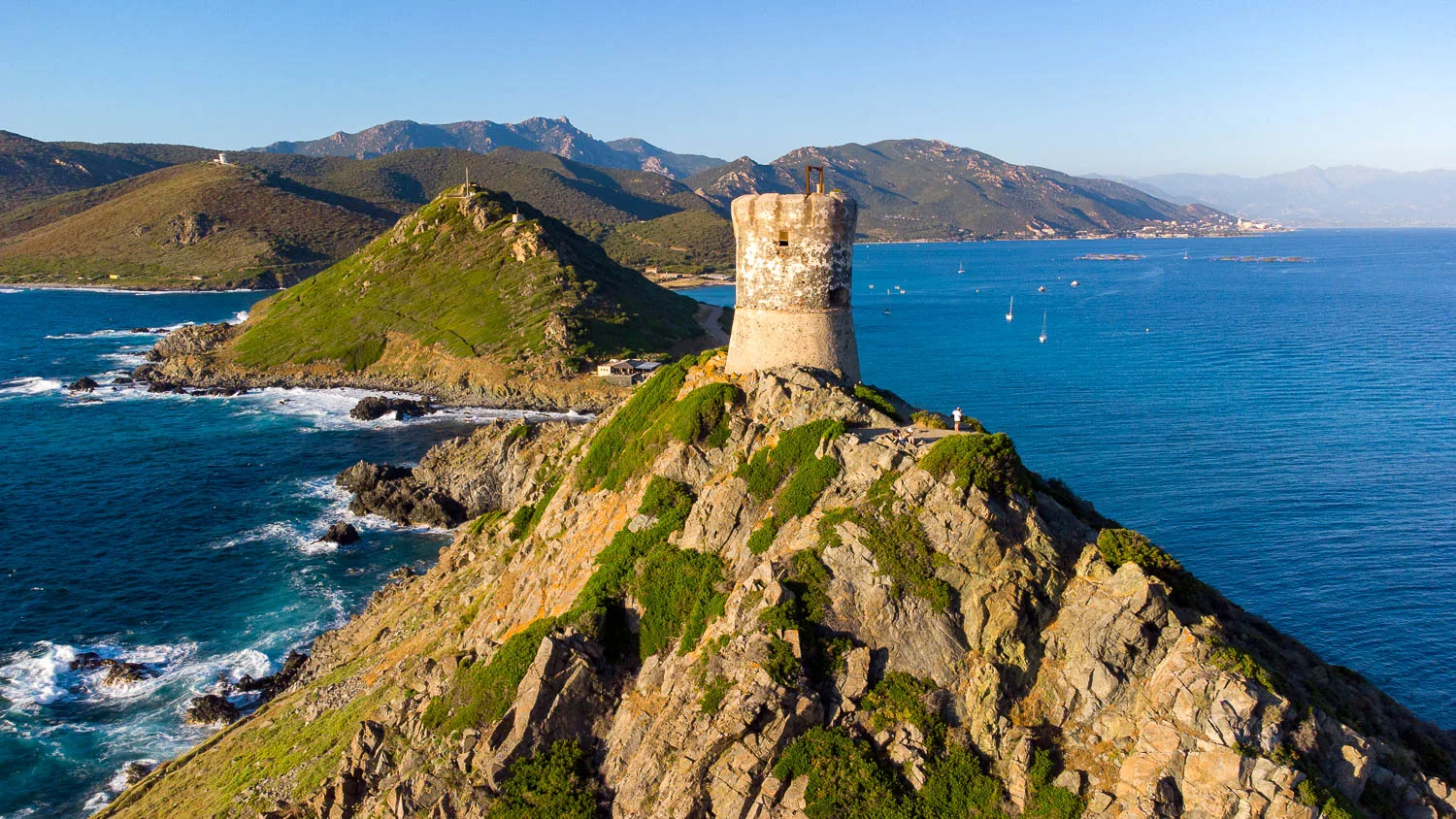 Tour génoise de la Parata (vue drone) Iles Sanguinaires Ajaccio Corse