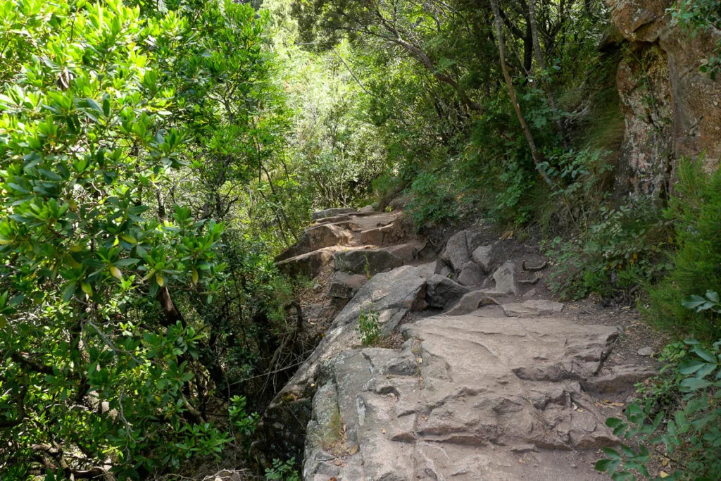 Sentier itinéraire aux cascades de purcaraccia en corse