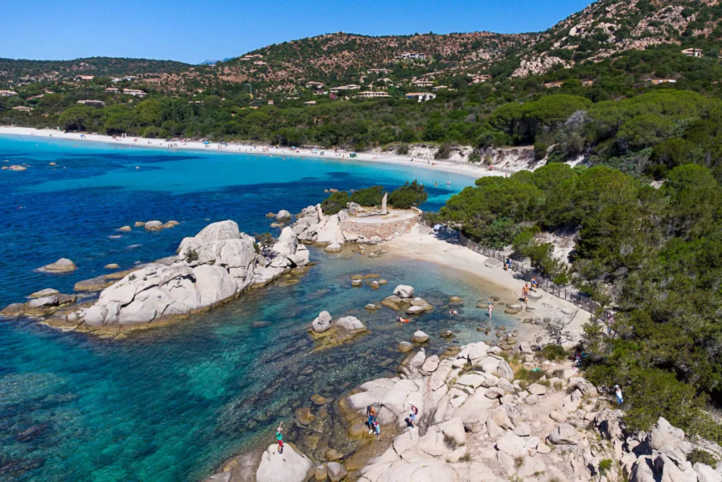 Plage de Tamaricciu road trip en Corse vue drone