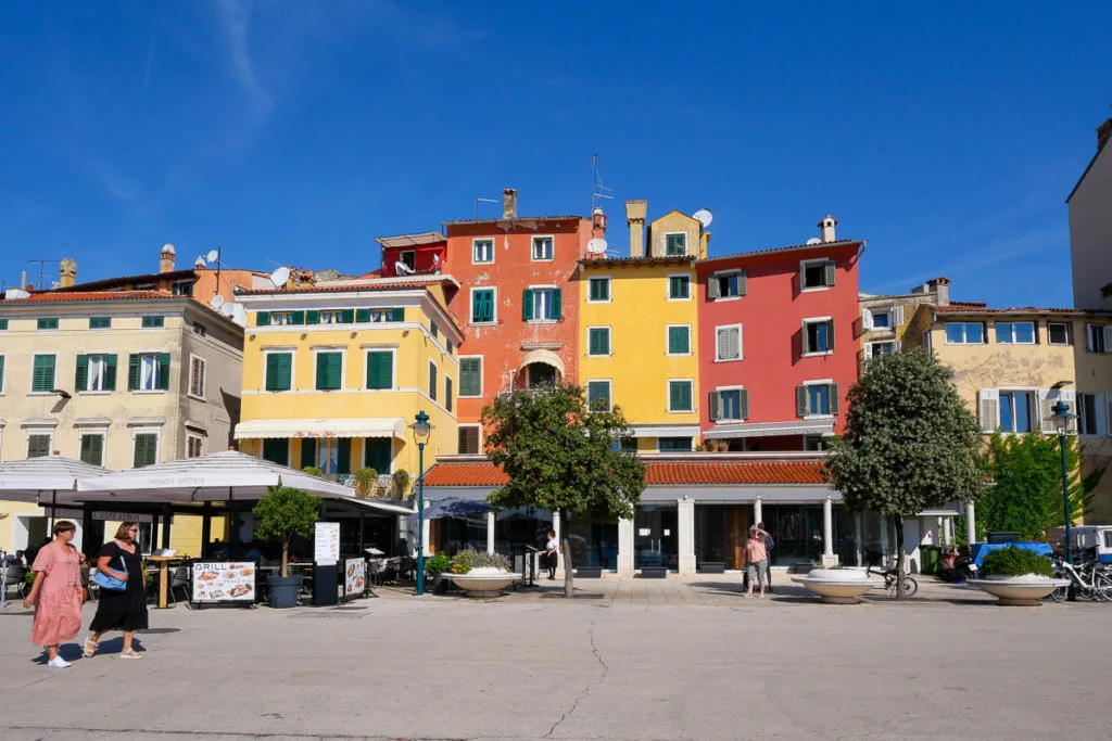 colorful facades Rovinj Croatia