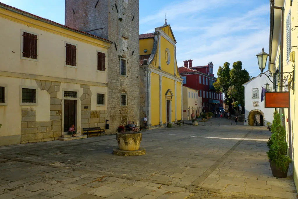 Motovun village square Croatia road trip Istria