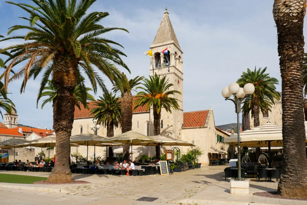 Church on Trogir promenade Croatia
