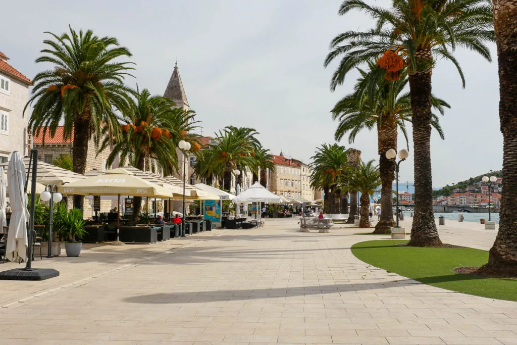Seaside promenade visiting Trogir Croatia
