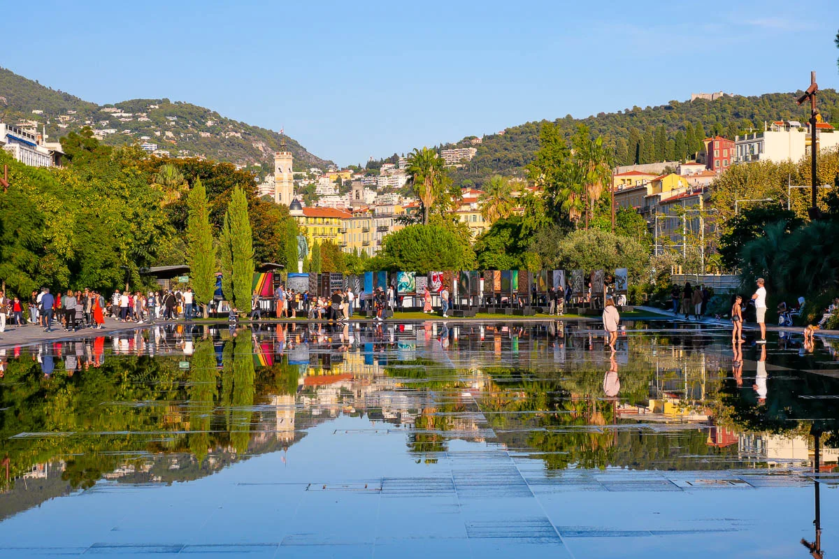 Promenade du Paillon coulée verte mirroir d'eau visiter Nice France