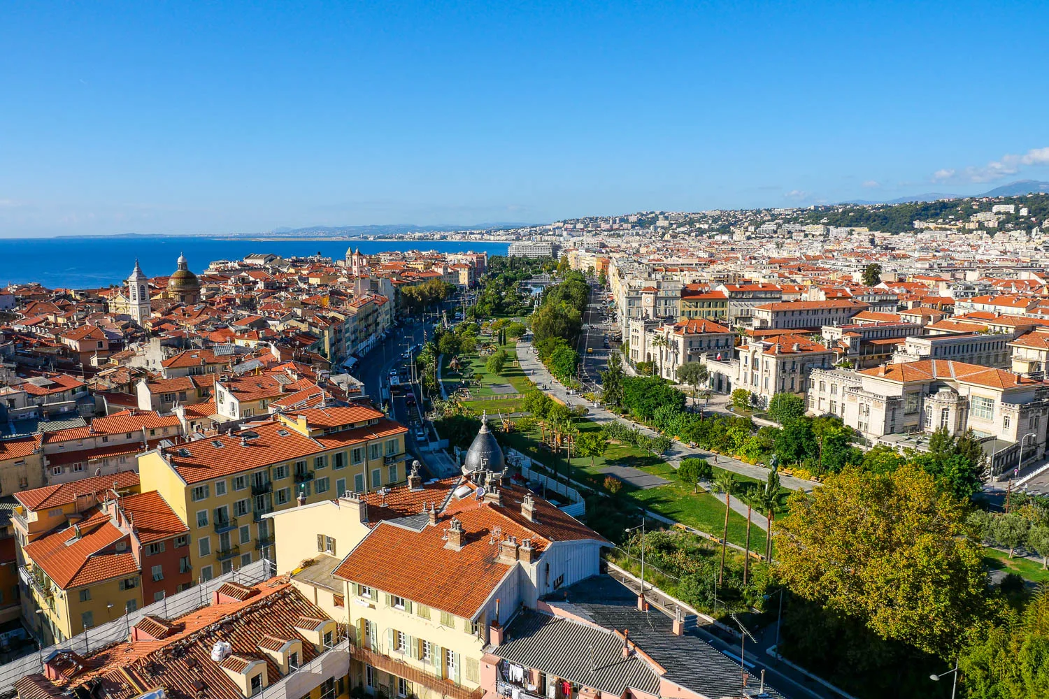 Vue panoramique 360° depuis la tour Saint François Nice Côte d'Azur France