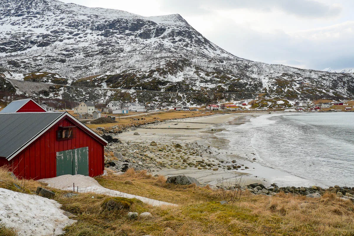 plage Grøtfjord ile de Kvaløya Norvège