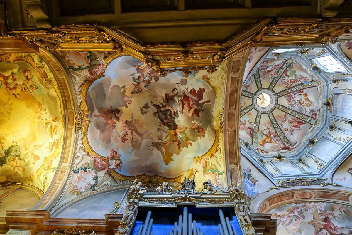 Ceiling of the Basilica of San Giulio what to see in lake orta