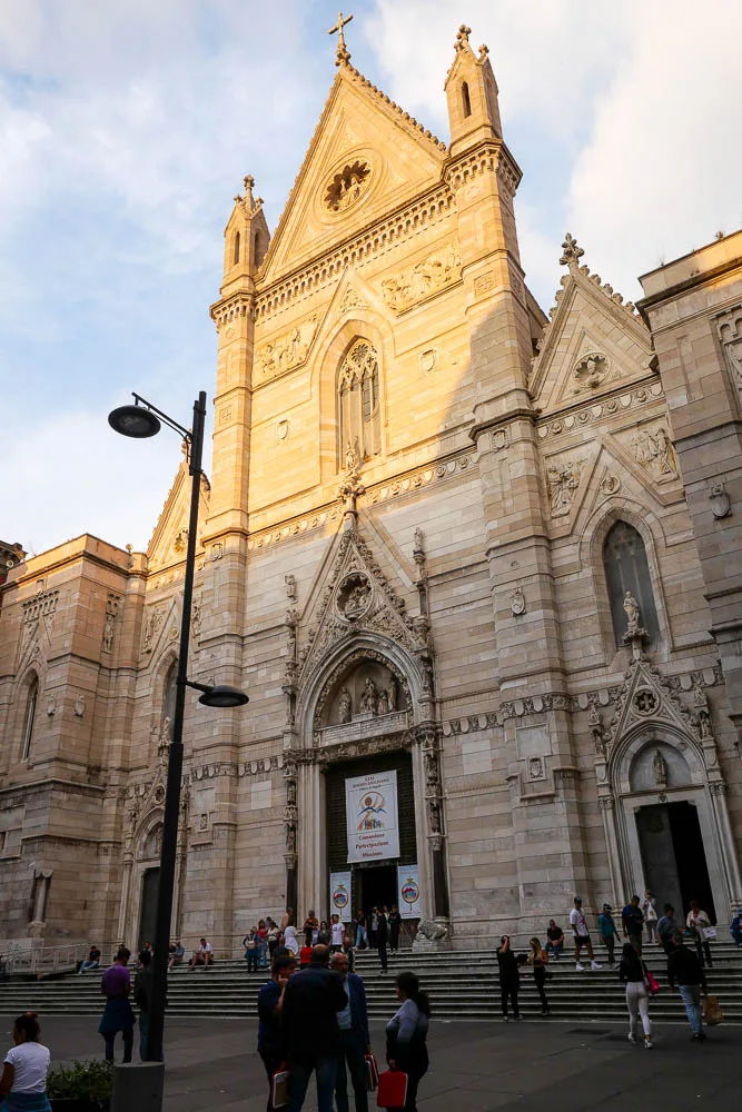 Naples Cathedral facade Duomo Italy