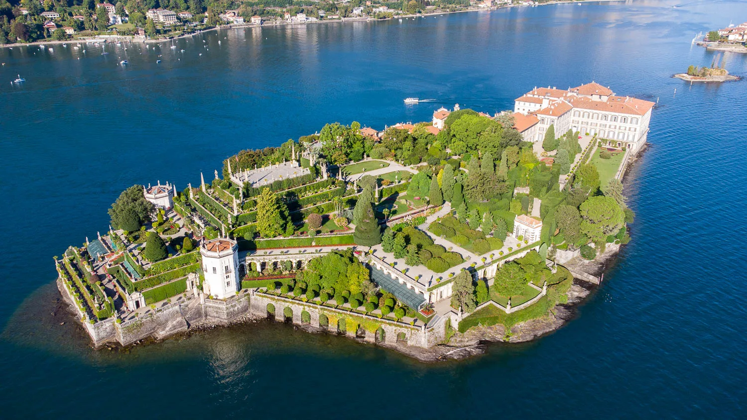 drone photo isola bella Borromean Islands lake maggiore italy