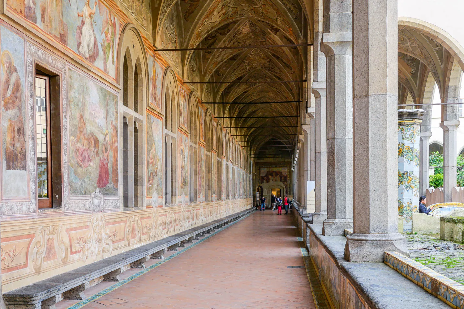 Monastery convent cloister frescoes of Santa Chiara visit Naples Italy