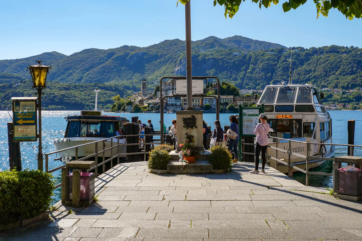 Boat shuttles to Isola San Giulio on Lake Orta