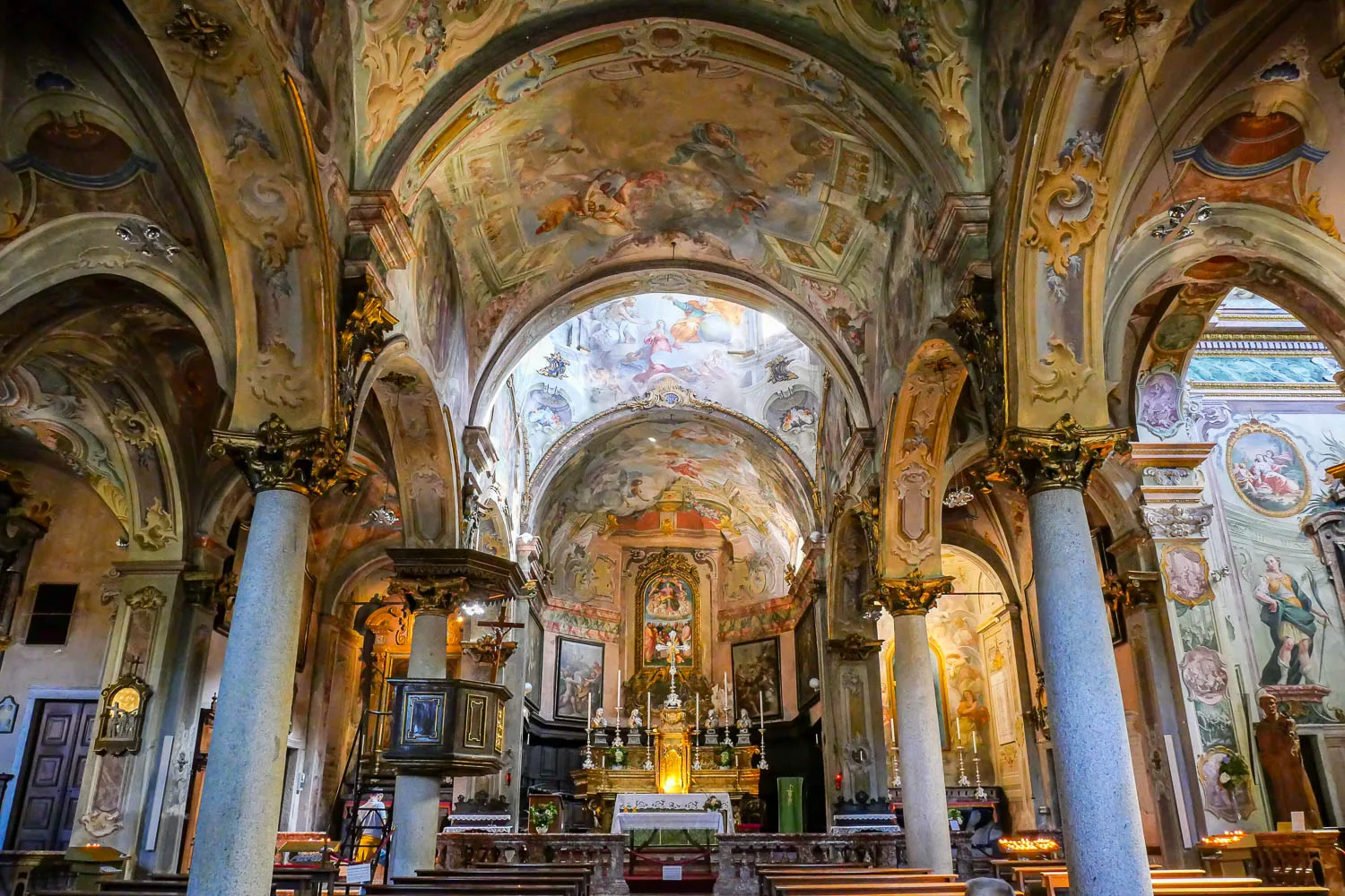 Inside Chiesa Parrocchiale di Santa Maria Assunta Orta San Giulio Italy