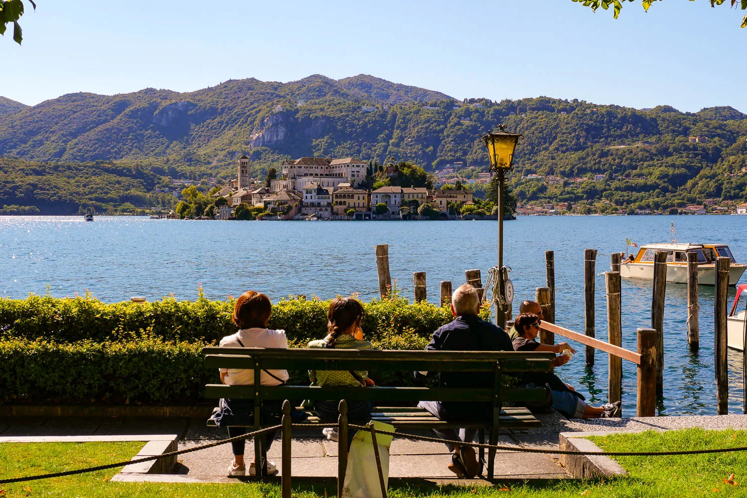 lake view and island Orta San Giulio Italy