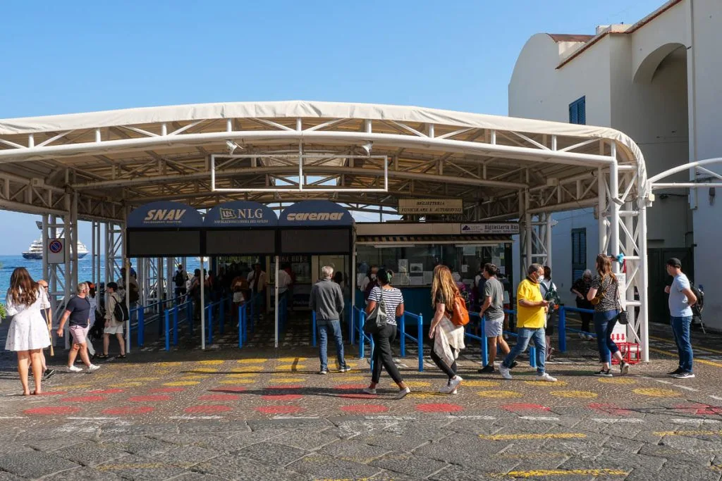 Capri bus boat funicular ticket office Italy