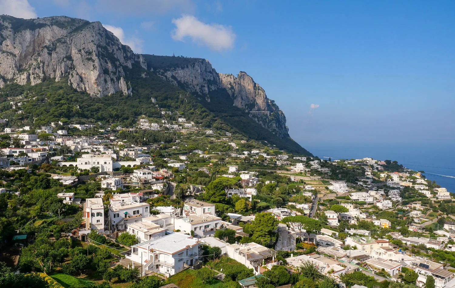 Capri village Bay of Naples island panorama