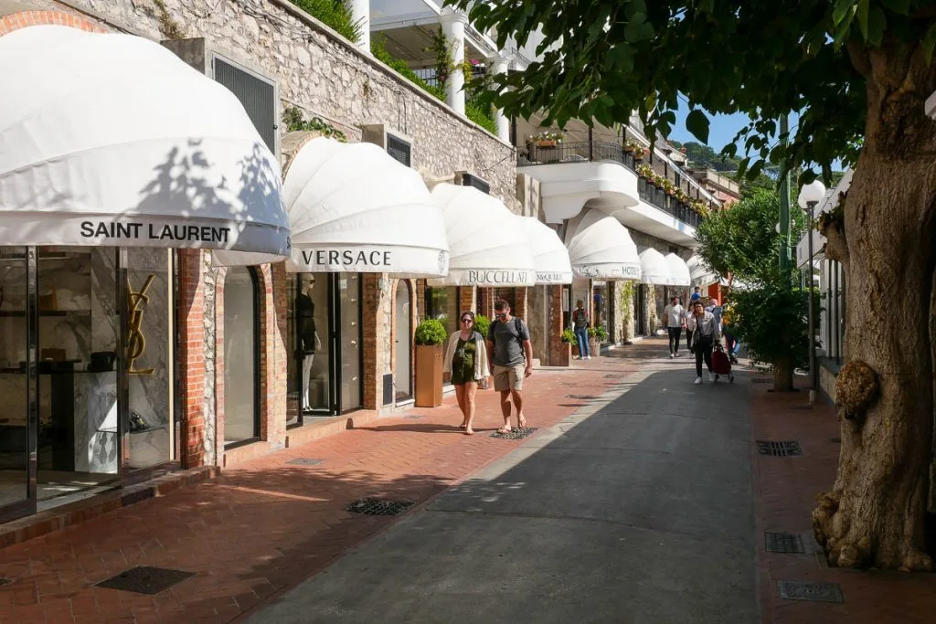 Capri village Via Camerelle luxury shopping street