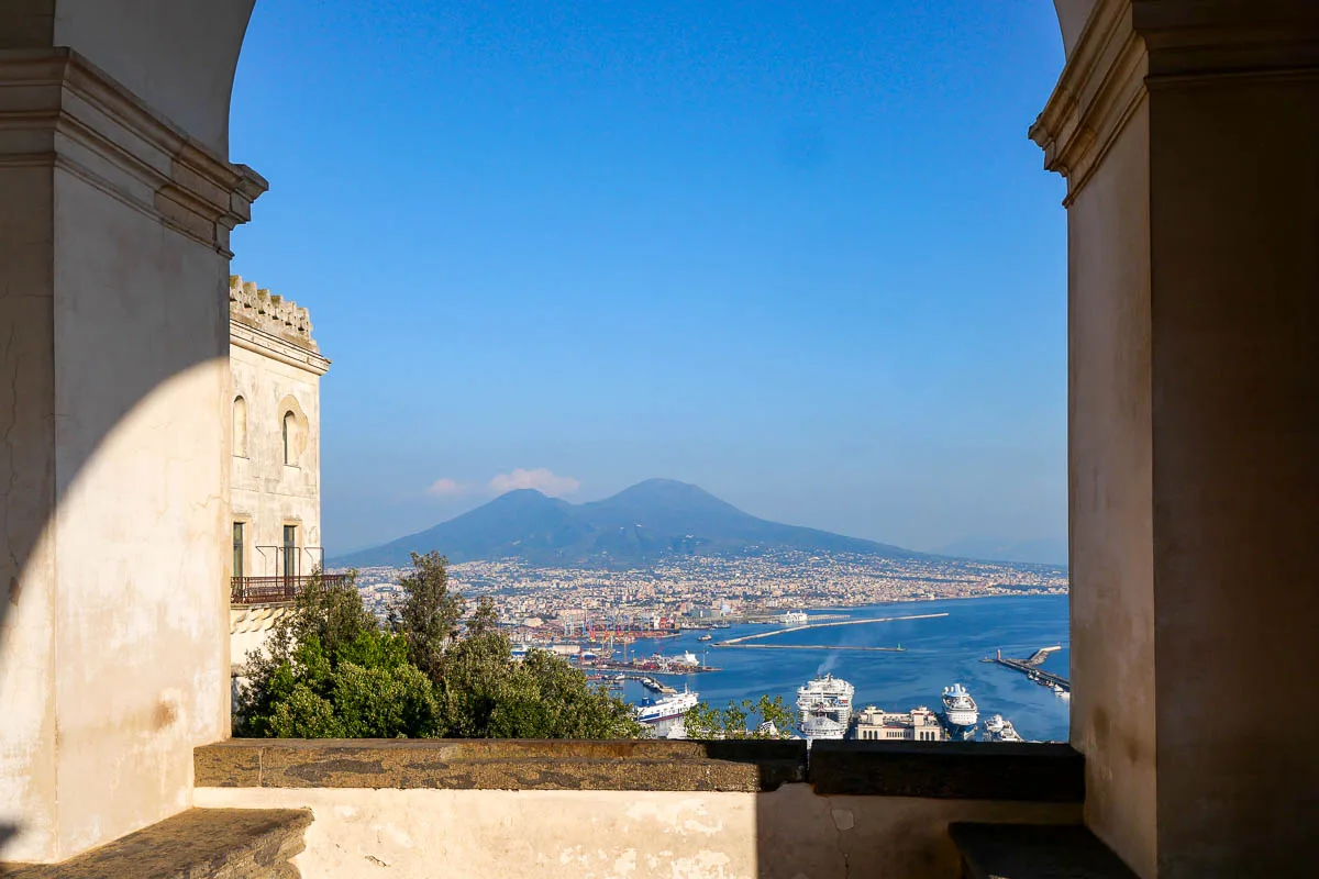 Charterhouse and museum San Martino (certosa) view of Vesuvius volcano what to do in Naples Italy