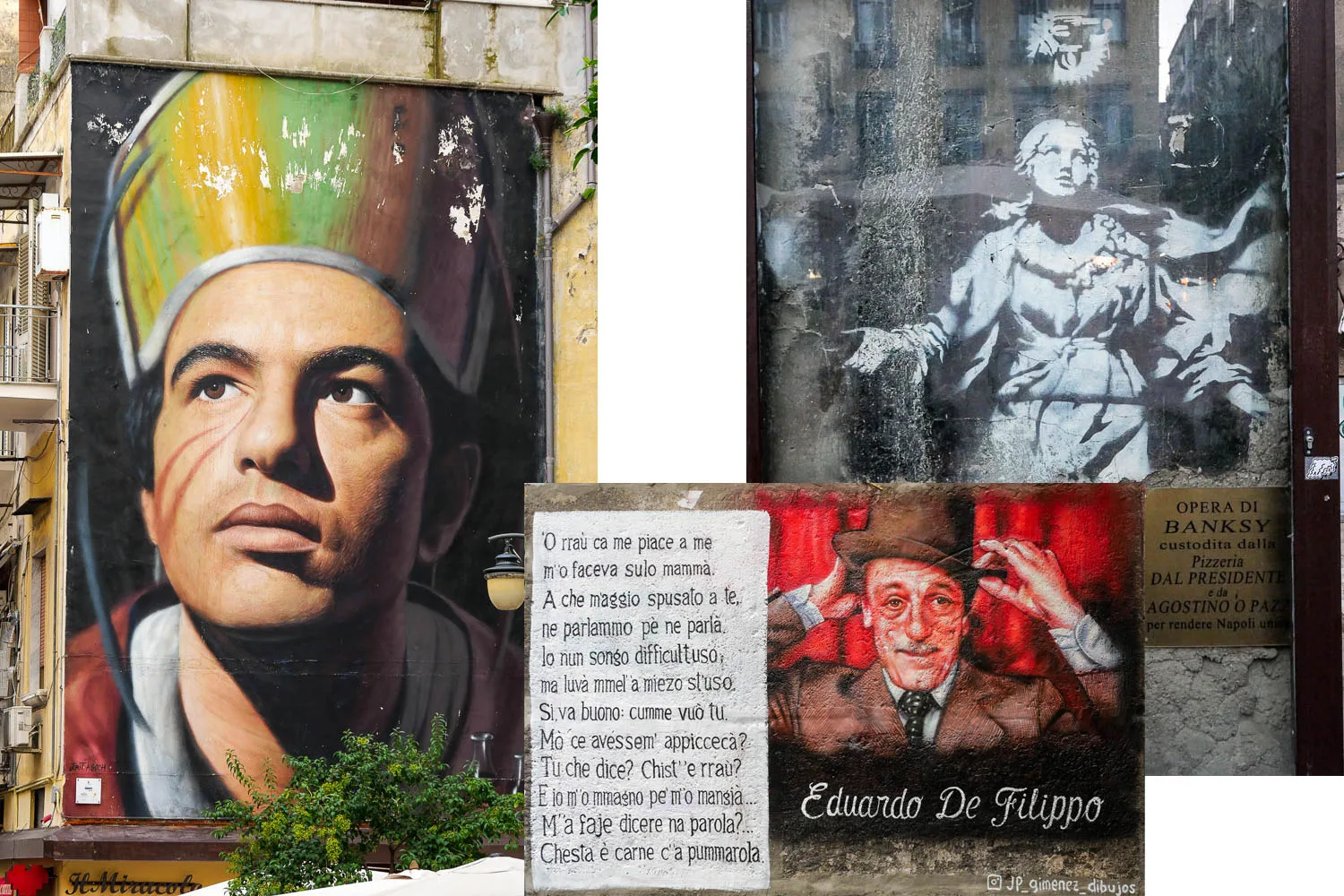 Street Art in Naples Banksy san gennaro eduardo de filippo