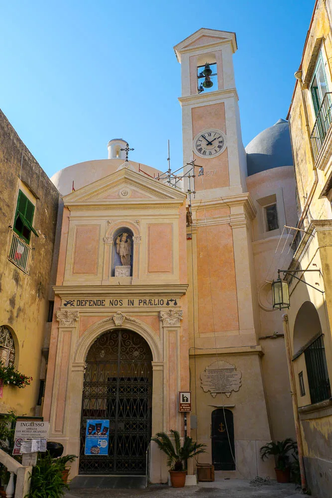 Procida façade Abbazia San Michele Italie