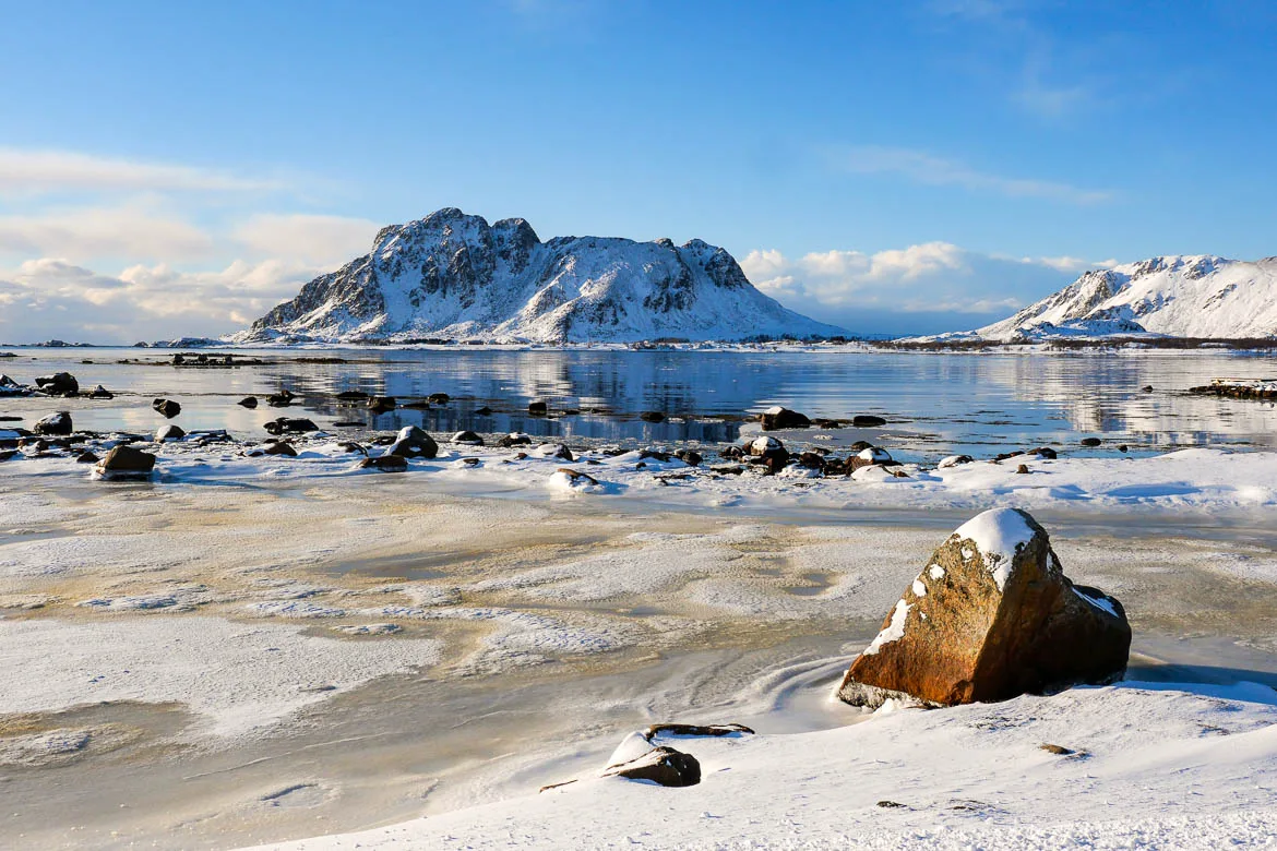 Visiter les îles Vesteralen en Norvège en road trip hiver neige