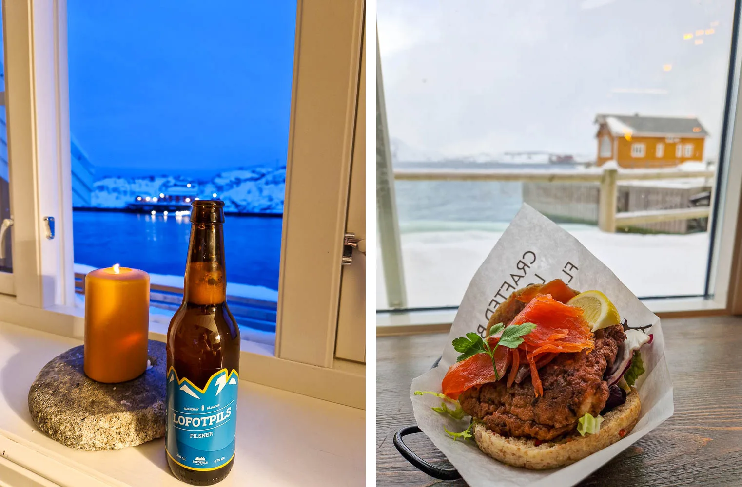 Burger morue saumon et bière lofotpils
