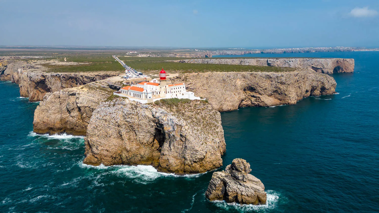 Cap cabo São Vicente phare Algarve Portugal photo drone vue aérienne
