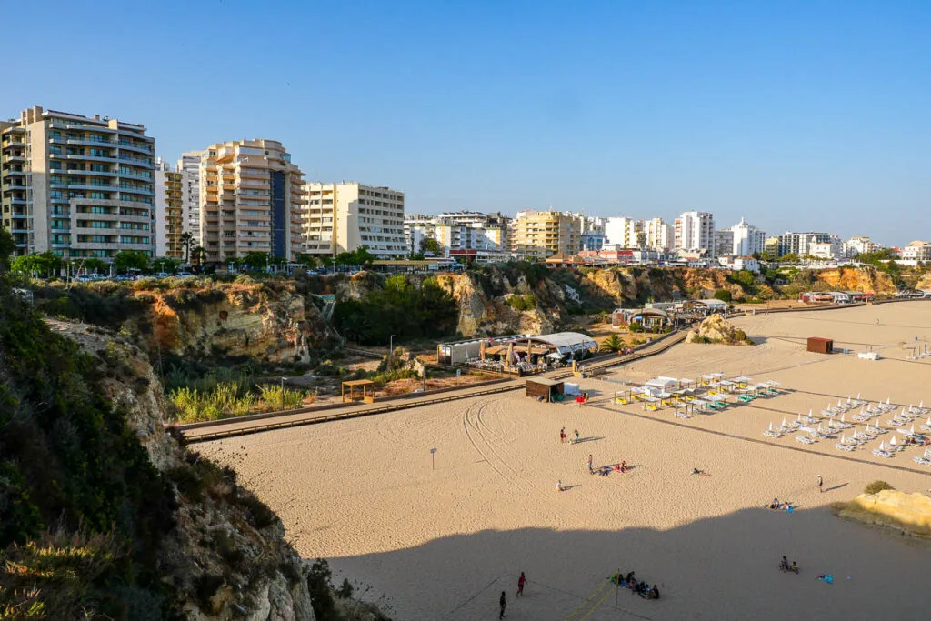 Buildings Praia da Rocha Portimao road trip in Algarve Portugal