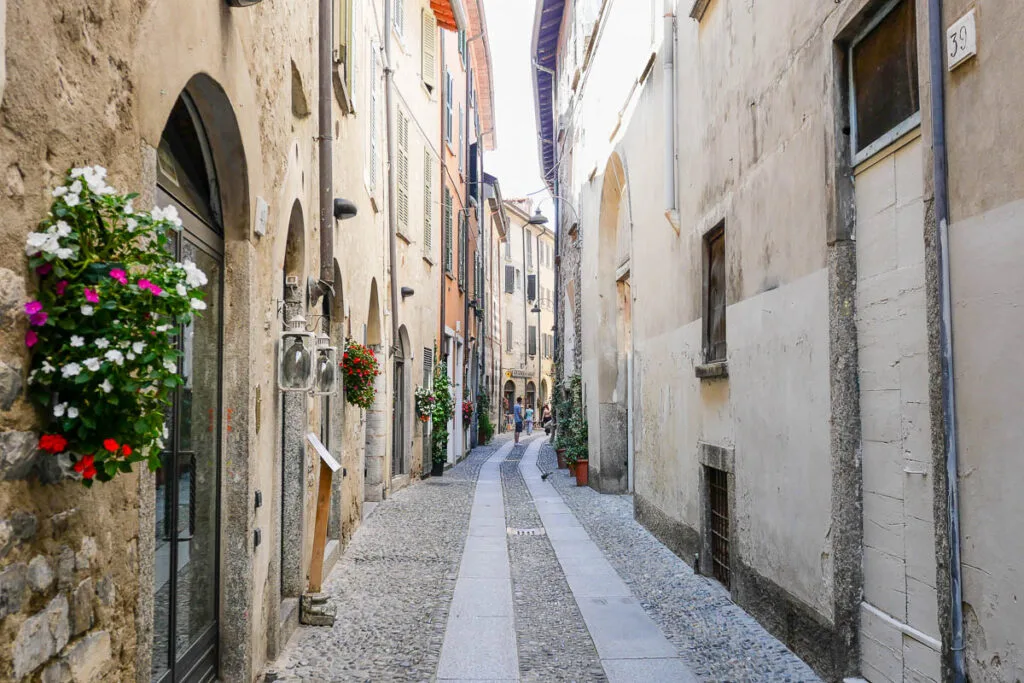 Medieval street Via Vittani Como