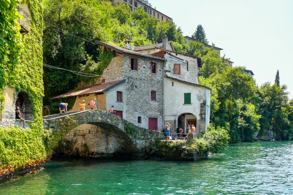 bridge swimming Nesso Lake Como Italy