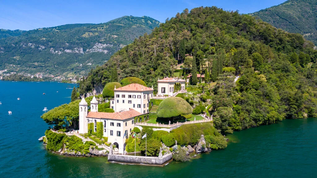 Villa Balbianello Lenno Italie vue drone