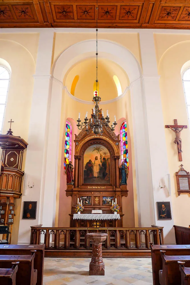 Église paroissiale évangélique de Hallstatt intérieur nef