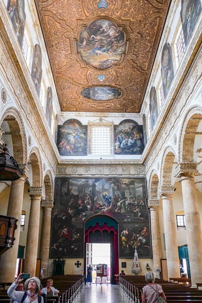 Interior nave Gallipoli Cathedral Basilica di Sant’Agata Italy
