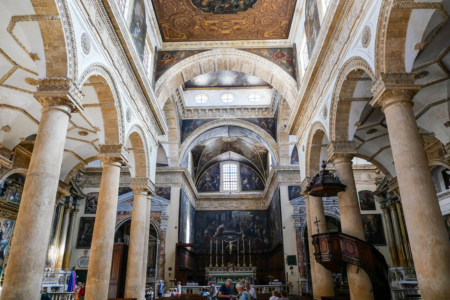 Interior nave Gallipoli Cathedral Basilica di Sant’Agata Italy