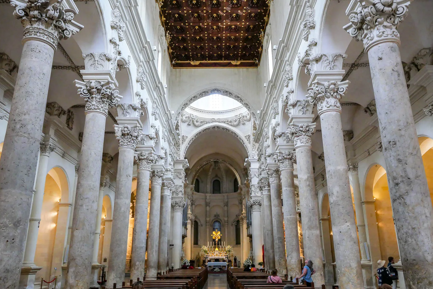 Interior nave of Santa Croce Basilica Lecce Italy
