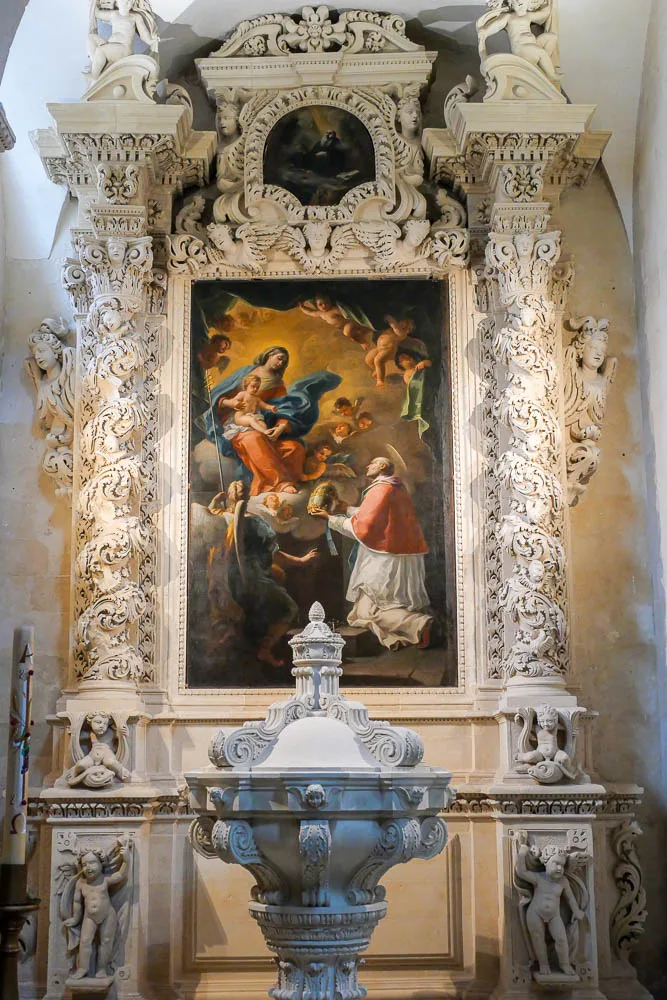 Baroque altar Santa Croce Basilica Lecce Italy