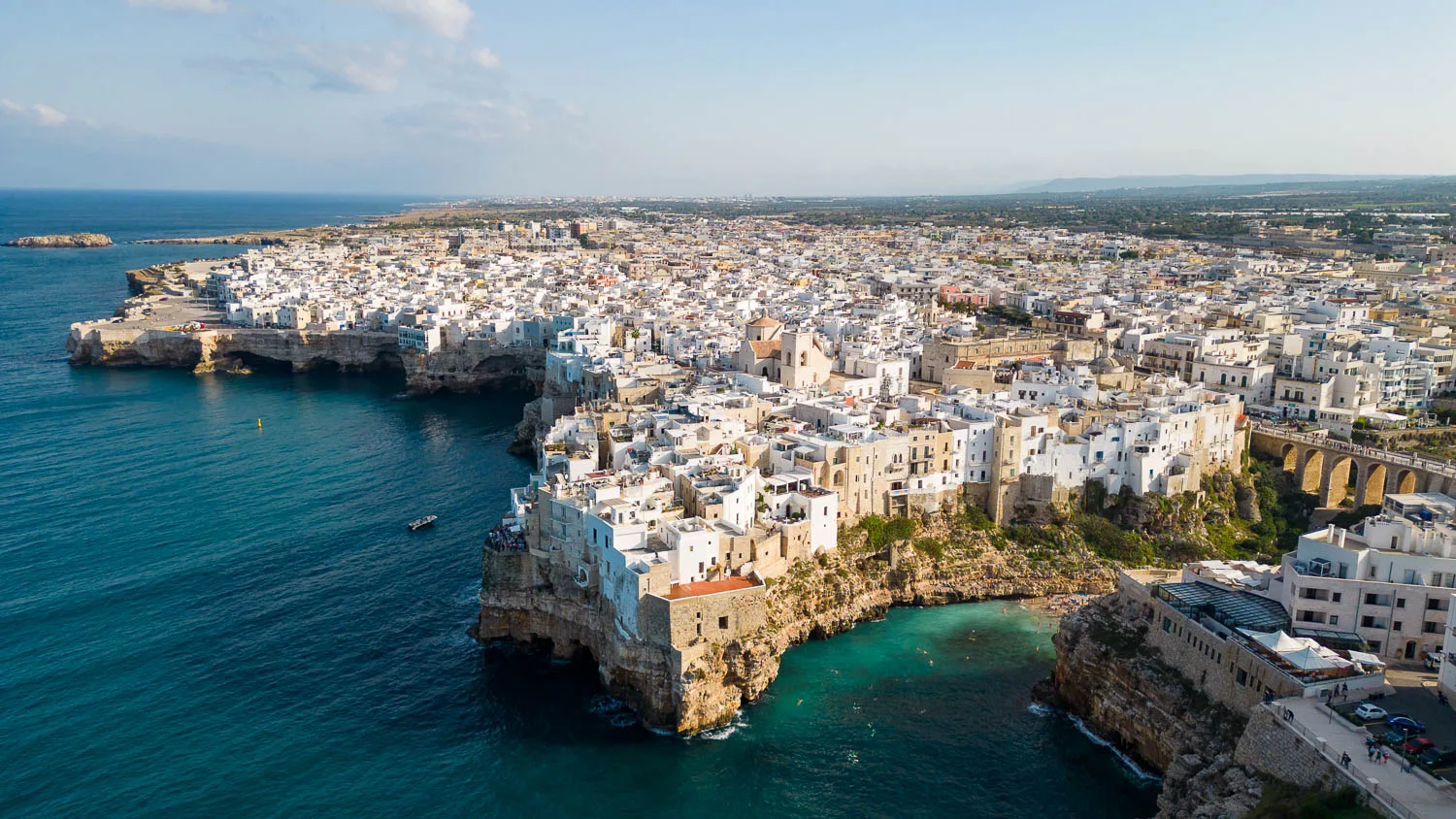 Polignano a Mare Italy drone view