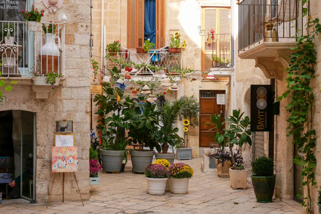 Visiter Polignano a Mare Pouilles Italie rue centre historique vieille ville