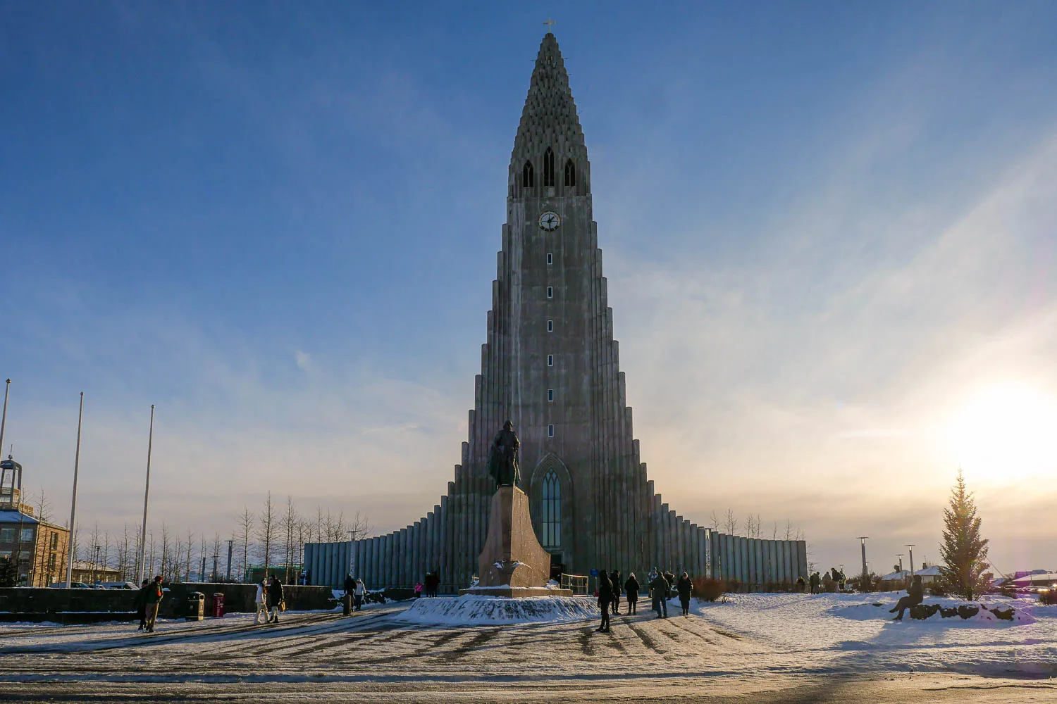 Cathédrale Hallgrímskirkja Reykjavík Islande hiver