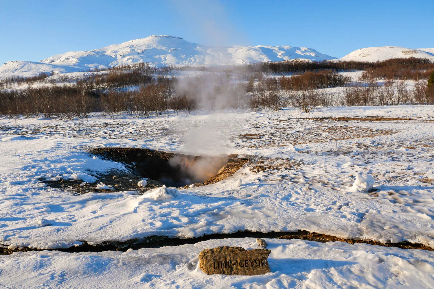 Visiter Geysir little en hiver Islande