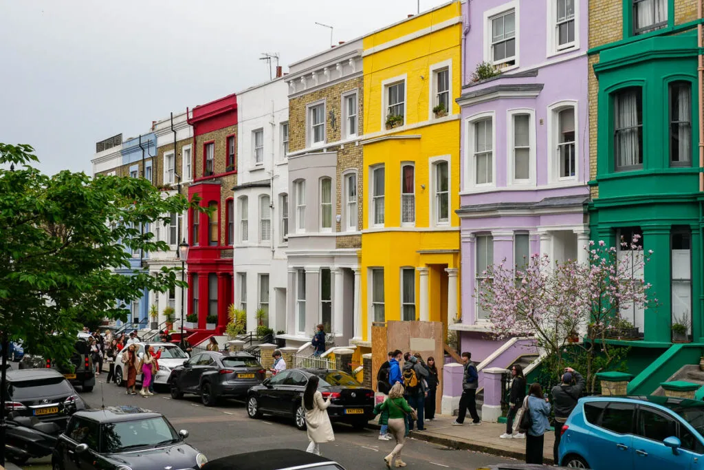 Maisons colorées pastels Nothing Hill Londres