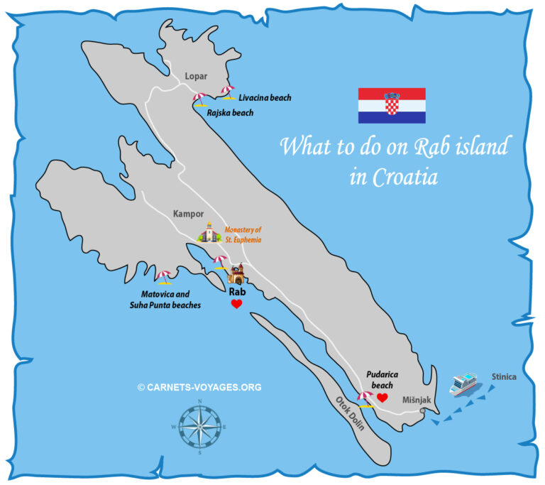 Otok Rab Map Things to do on Rab Island in Croatia - Carnets Voyages