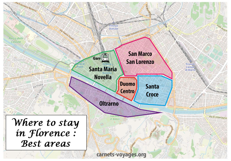 Neighborhood map where to stay in Florence Italy best areas