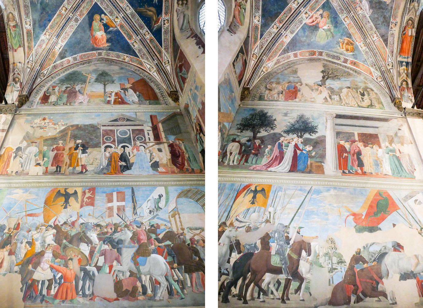 Fresques légende de la Vraie Croix basilique San Francesco visiter Arezzo Italie