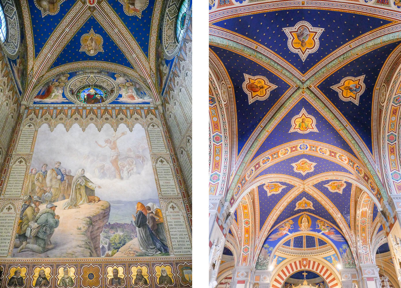 Chapelle et voute peinte de la basilique di Santa Margherita Cortona