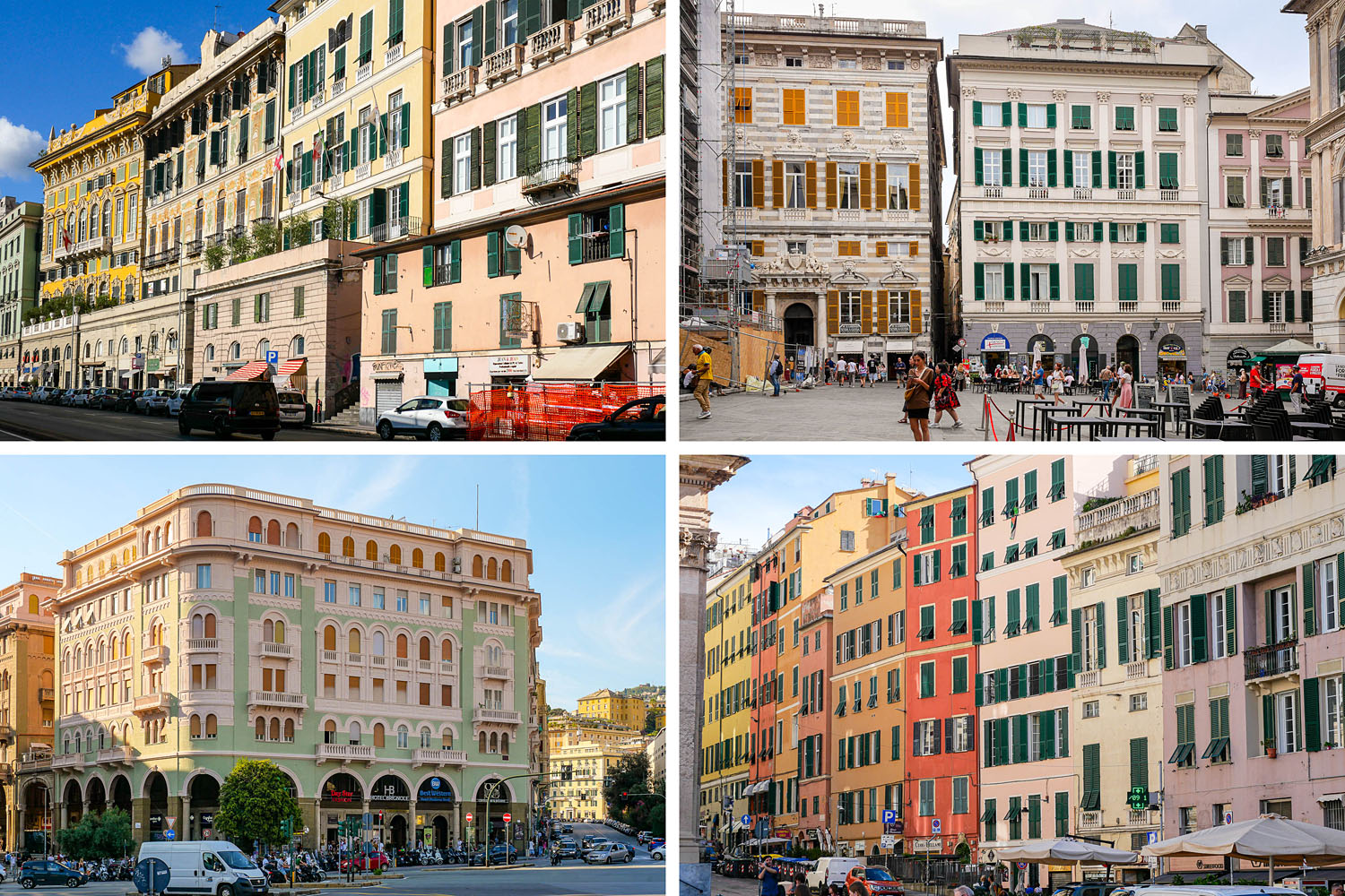 façades maisons et immeubles vieille ville Gênes Italie